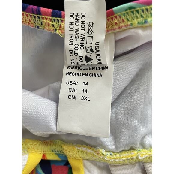 Cocoship Swim One Piece Swimsuit Halter Floral Color Block Swimwear - Picture 9 of 10